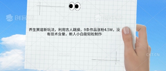 AI养生赛道新玩法，10条作品涨粉5.2W，操作简单，新人小白能轻松制作-AI搞钱研究院