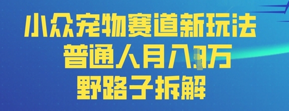 小众宠物赛道新玩法，普通人月入过1W的野路子拆解-AI搞钱研究院