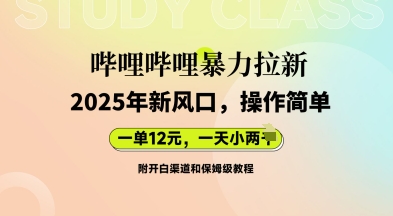 哔哩哔哩暴力拉新：2025年新风口，一单12元，一天数张(附开白渠道和保姆级教程)-AI搞钱研究院